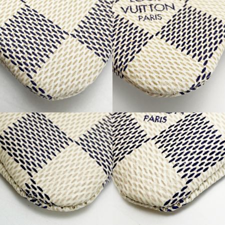  LOUIS VUITTON ルイヴィトン ダミエ ポシェット クレ N62659 アズール コインケース レディース ゴールド金具 布袋有