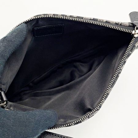  Christian Dior クリスチャンディオール トロッター MC0032 ネイビー サドルバッグ キャンバス×レザー レディース