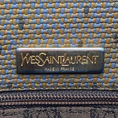  Yves Saint Laurent イブサンローラン カサンドラ YSLロゴプレート ショルダーバッグ ブラウン系 PVC×レザー ヴィンテージ