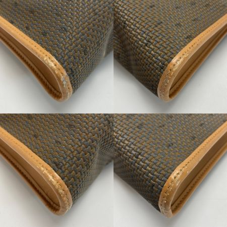  Yves Saint Laurent イブサンローラン カサンドラ YSLロゴプレート ショルダーバッグ ブラウン系 PVC×レザー ヴィンテージ