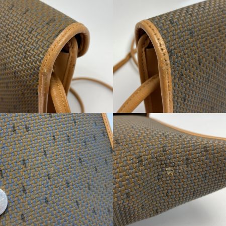  Yves Saint Laurent イブサンローラン カサンドラ YSLロゴプレート ショルダーバッグ ブラウン系 PVC×レザー ヴィンテージ