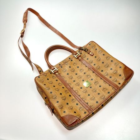  MCM エムシーエム ビジネスバッグ ブラウン 2WAY ショルダーバッグ ブリーフケース