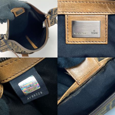  FENDI フェンディ ズッカ柄 ショルダーバッグ 7VA167 ブラウン キャンバス×レザー メッセンジャーバッグ