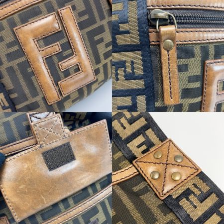  FENDI フェンディ ズッカ柄 ショルダーバッグ 7VA167 ブラウン キャンバス×レザー メッセンジャーバッグ