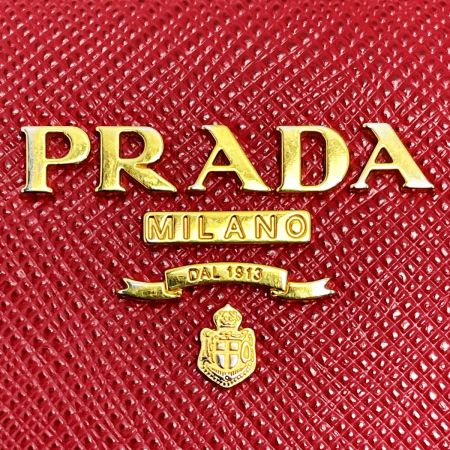  PRADA プラダ キーケース 1PG004 レッド 4連 レディース ゴールド金具 キーリング・箱有