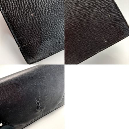  Yves Saint Laurent イブサンローラン YSLロゴ クラッチバッグ ブラック レザー ヴィンテージ