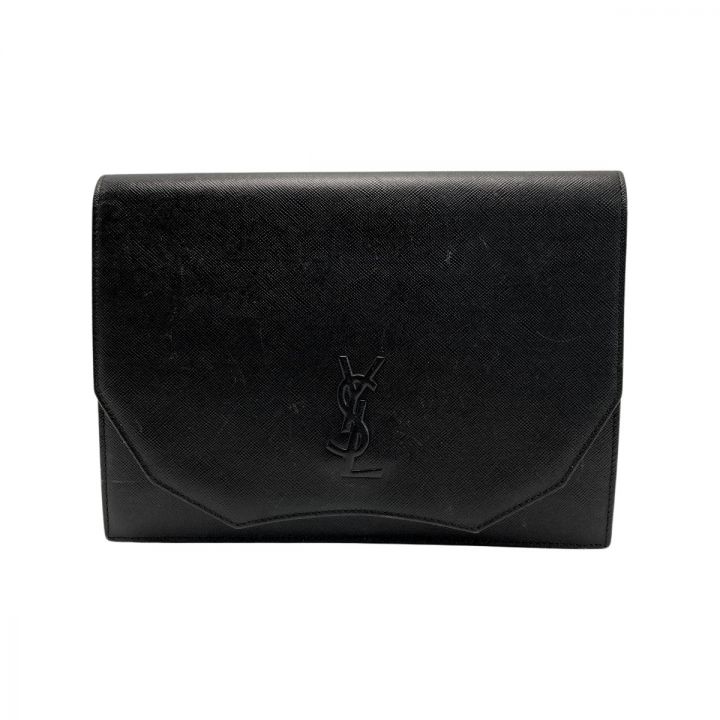 Yves Saint Laurent イブサンローラン YSLロゴ クラッチバッグ ブラック レザー ヴィンテージ｜中古｜なんでもリサイクルビッグバン