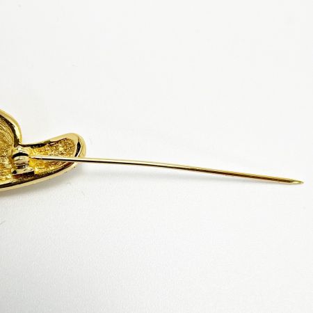  Christian Dior クリスチャンディオール リーフモチーフ ブローチ ゴールド GP レディース アクセサリー 箱有