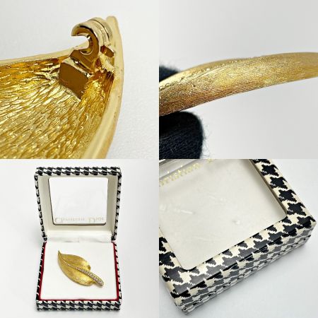  Christian Dior クリスチャンディオール リーフモチーフ ブローチ ゴールド GP レディース アクセサリー 箱有