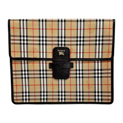 ☆☆ Burberrys バーバリーズ クラッチバッグ バーバリーチェック キャンバス×レザー レディース Bランク