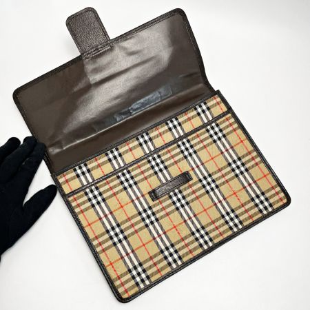 Burberrys バーバリーズ クラッチバッグ バーバリーチェック キャンバス×レザー レディース