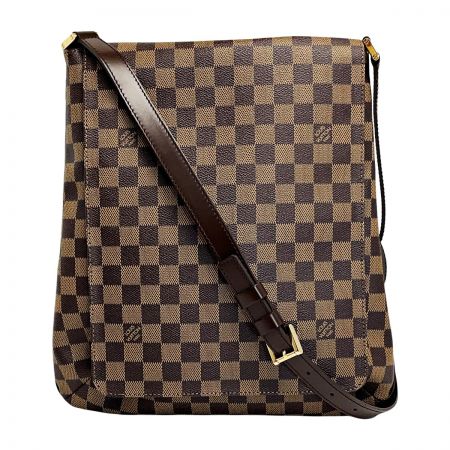  LOUIS VUITTON ルイヴィトン ダミエ ミュゼット N51302 ブラウン ショルダーバッグ レディース ゴールド金具 布袋有