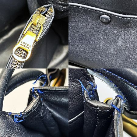  LOEWE ロエベ アナグラム フラメンコ30 ネイビーxブルーステッチ トートバッグ レディース ゴールド金具