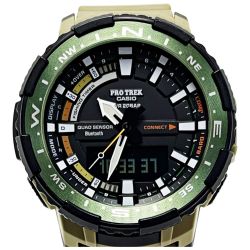 ☆☆ CASIO カシオ PRO TREK PRT-B70-5JF グリーン×ブラック×ベージュ クォーツ デジアナ メンズ 腕時計 箱・取説有 Aランク