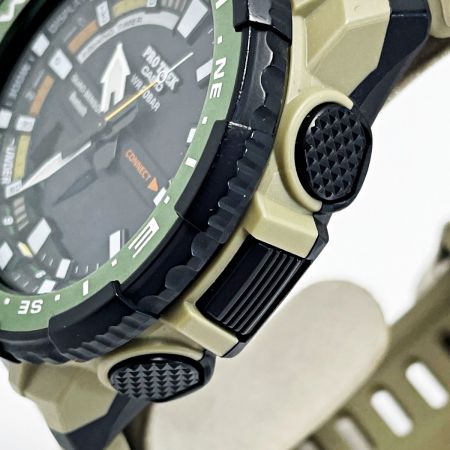  CASIO カシオ PRO TREK PRT-B70-5JF グリーン×ブラック×ベージュ クォーツ デジアナ メンズ 腕時計 箱・取説有