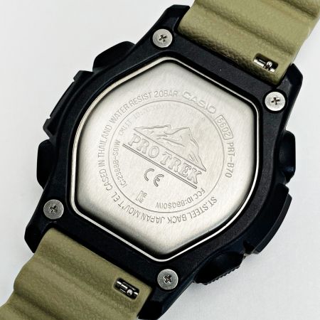  CASIO カシオ PRO TREK PRT-B70-5JF グリーン×ブラック×ベージュ クォーツ デジアナ メンズ 腕時計 箱・取説有