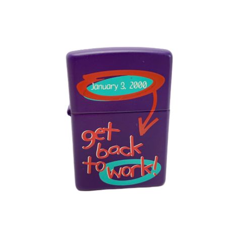  ZIPPO ジッポー オイルライター 1999年製 get back to work!  MILLENNIUM SERIES パープル