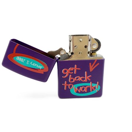  ZIPPO ジッポー オイルライター 1999年製 get back to work!  MILLENNIUM SERIES パープル