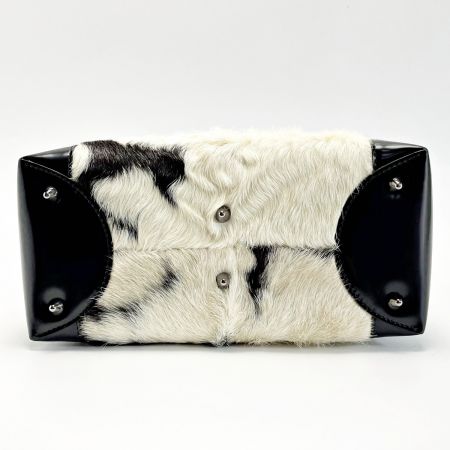  Christian Dior クリスチャンディオール レディディオール ブラック×ホワイト 2WAYバッグ レディース シルバー金具 布袋有