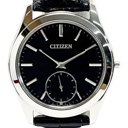 ☆☆ CITIZEN シチズン コンフォートライン 8845-T027521 ブラック ソーラー レザー メンズ 腕時計 箱有 Bランク