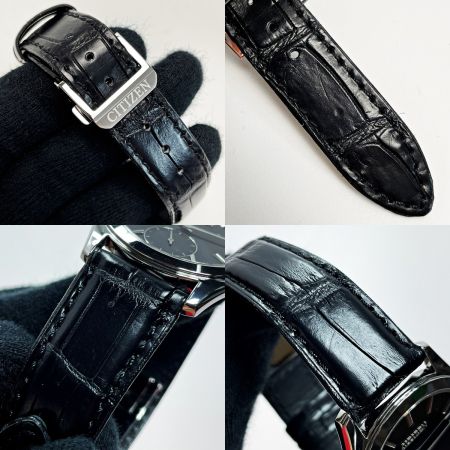  CITIZEN シチズン コンフォートライン 8845-T027521 ブラック ソーラー レザー メンズ 腕時計 箱有