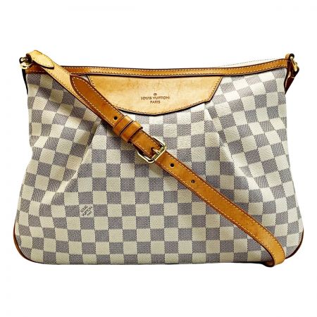  LOUIS VUITTON ルイヴィトン ダミエ・アズール シラクーサMM N41112 ホワイト系 ショルダーバッグ レディース ゴールド金具