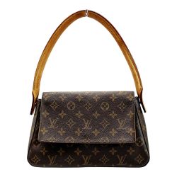 ☆☆ LOUIS VUITTON ルイヴィトン モノグラム ミニルーピング M51147 ブラウン ハンドバッグ レディース ゴールド金具 Bランク