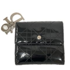  Christian Dior クリスチャンディオール 三つ折り財布 レディース カナージュ 02.LU.1008 ブラック Cランク