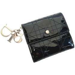☆☆ Christian Dior クリスチャンディオール カナージュ 02.LU.1008 ブラック 三つ折り財布 レディース Cランク