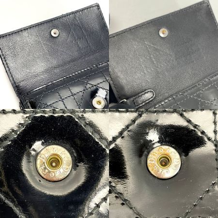  Christian Dior クリスチャンディオール カナージュ 02.LU.1008 ブラック 三つ折り財布 レディース