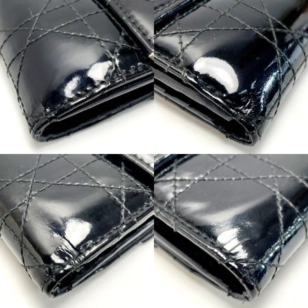  Christian Dior クリスチャンディオール カナージュ 02.LU.1008 ブラック 三つ折り財布 レディース