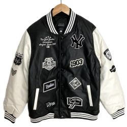 ☆☆ MLB スタジャン ジャケット サイズ L メンズ ブラック×ホワイト Aランク