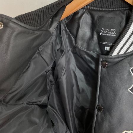  MLB スタジャン ジャケット サイズ L メンズ ブラック×ホワイト