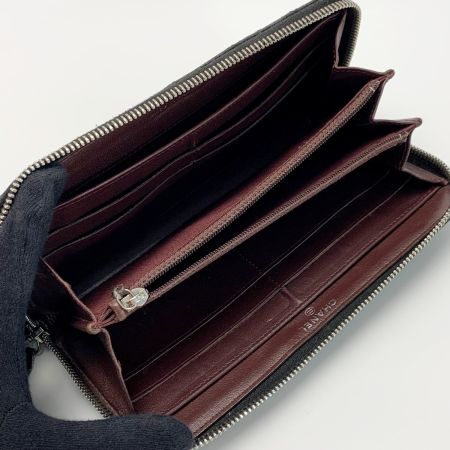  CHANEL シャネル マトラッセ ラムレザー A50097 ブラック ラウンドファスナー財布 レディース