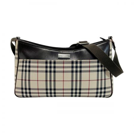  BURBERRY バーバリー ノバチェック ショルダーバッグ ベージュ キャンバス/レザー