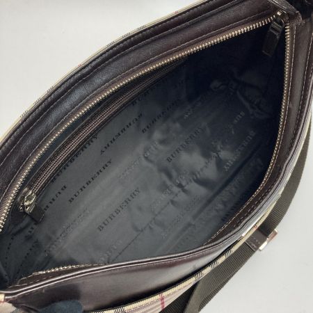  BURBERRY バーバリー ノバチェック ショルダーバッグ ベージュ キャンバス/レザー