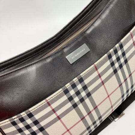  BURBERRY バーバリー ノバチェック ショルダーバッグ ベージュ キャンバス/レザー
