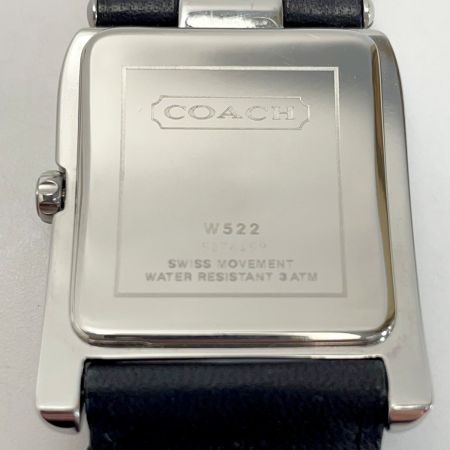  COACH コーチ レザー ブラック W522 クォーツ レディース 腕時計