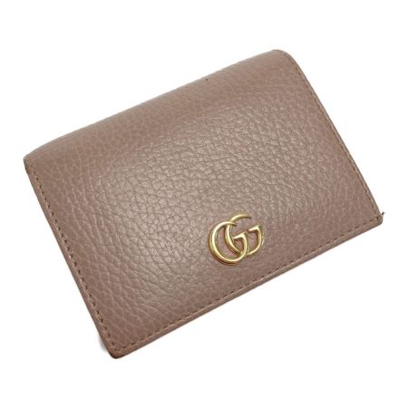  GUCCI グッチ GGマーモント ２つ折り財布 456126･493075 ベージュ レザー コンパクトウォレット 布袋有