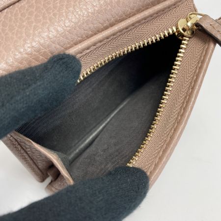  GUCCI グッチ GGマーモント ２つ折り財布 456126･493075 ベージュ レザー コンパクトウォレット 布袋有
