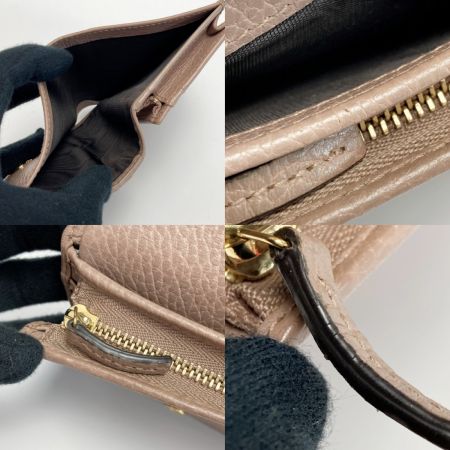  GUCCI グッチ GGマーモント ２つ折り財布 456126･493075 ベージュ レザー コンパクトウォレット 布袋有