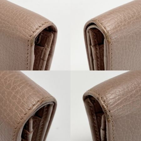  GUCCI グッチ GGマーモント ２つ折り財布 456126･493075 ベージュ レザー コンパクトウォレット 布袋有