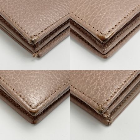  GUCCI グッチ GGマーモント ２つ折り財布 456126･493075 ベージュ レザー コンパクトウォレット 布袋有