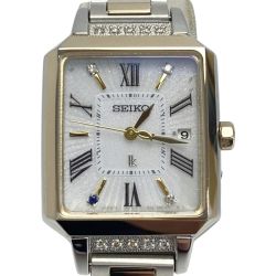 ☆☆ SEIKO セイコー ルキア 25周年記念 限定モデル 1B32-0AP0 ホワイト 電波ソーラー レディース 腕時計 LUKIA Bランク