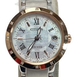 ☆☆ CITIZEN シチズン エクシード 12Pダイヤ H060-T022634 シェル文字盤 電波ソーラー レディース 腕時計 EXCEED Cランク