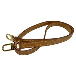 ☆☆ LOUIS VUITTON ルイヴィトン ヌメ革 レザー ベージュ ゴールド金具 100cm ショルダーストラップ  バッグ用アクセサリー ゴールド金具 Bランク