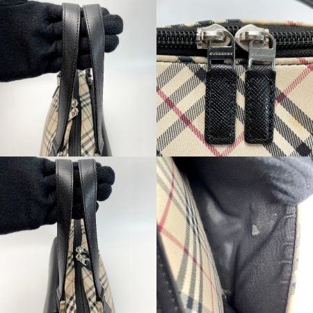  BURBERRY バーバリー キャンバス×レザー ノバチェック ハンドバッグ  レディース