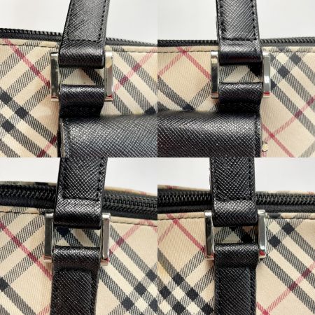  BURBERRY バーバリー キャンバス×レザー ノバチェック ハンドバッグ  レディース