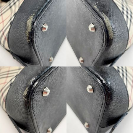  BURBERRY バーバリー キャンバス×レザー ノバチェック ハンドバッグ  レディース