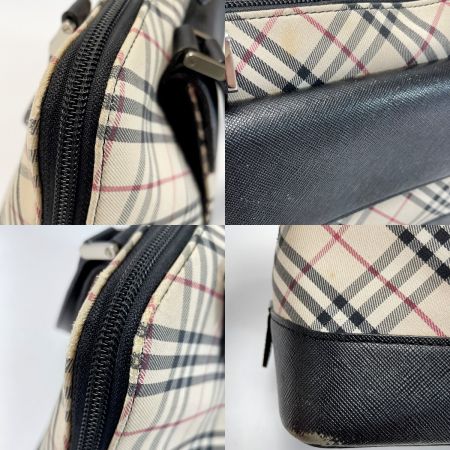  BURBERRY バーバリー キャンバス×レザー ノバチェック ハンドバッグ  レディース